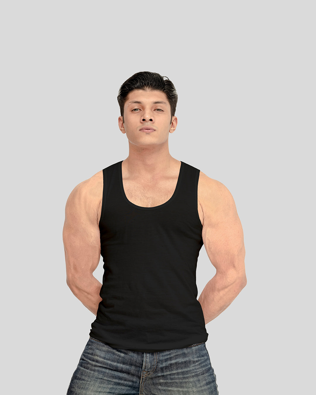 Pack of 3 Men's Summer Cotton Black Vest