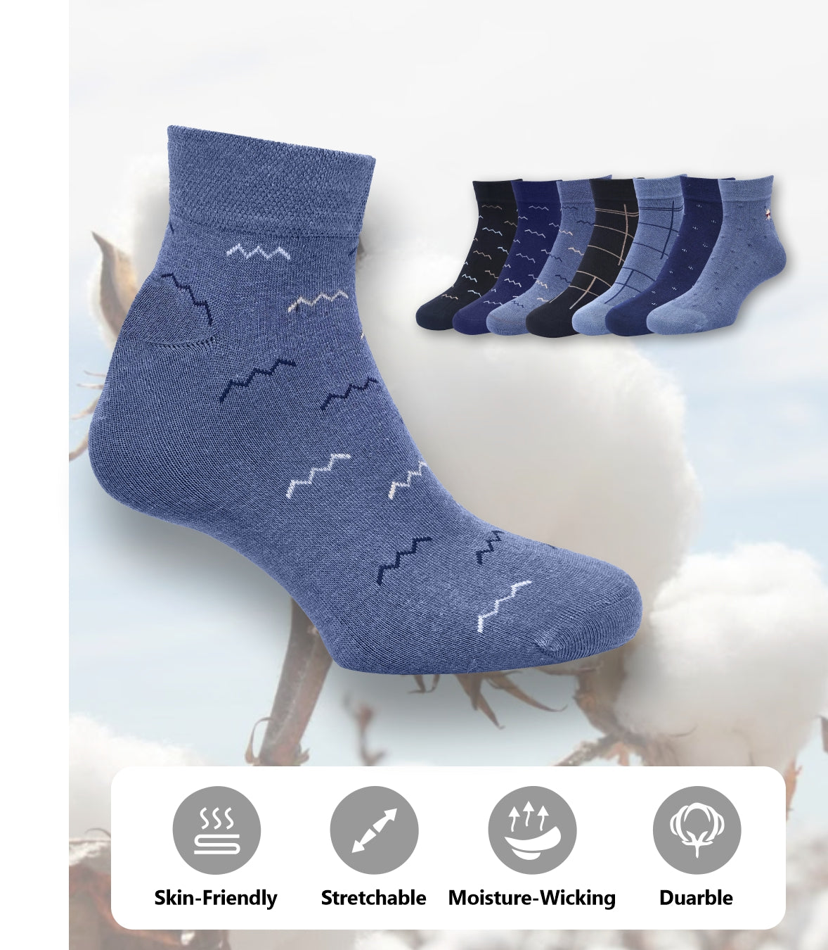 Men's Anker Socks Wave-Black