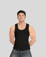 Pack of 3 Men's Summer Cotton Black Vest