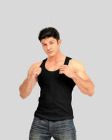 Pack of 3 Men's Summer Cotton Black Vest