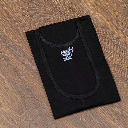 Men's Basic Cotton Black Vest (Sleeveless)