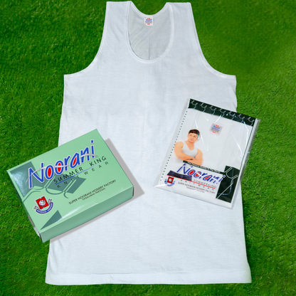 Pack of 3 Men's Basic Cotton White Vest (Sleeveless)