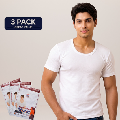 Pack of 3 Men's Summer Cotton Vest (Short Sleeve)