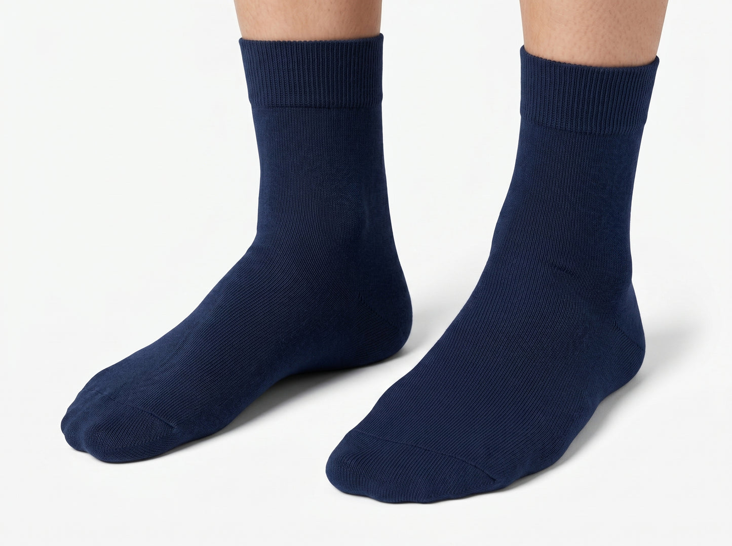 Plain Navy Blue Cotton Socks