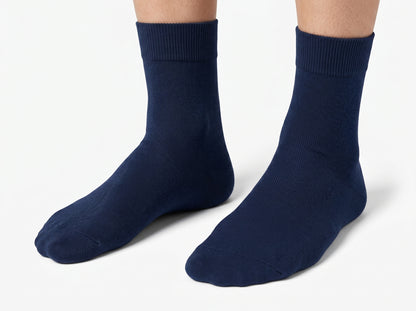 Plain Navy Blue Cotton Socks