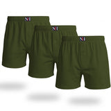 (Pack of 3) Men's Olive Boxer Shorts