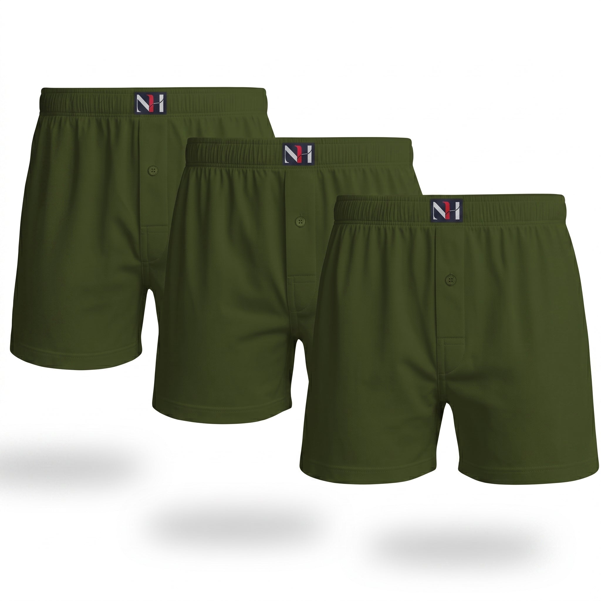 (Pack of 3) Men's Olive Boxer Shorts