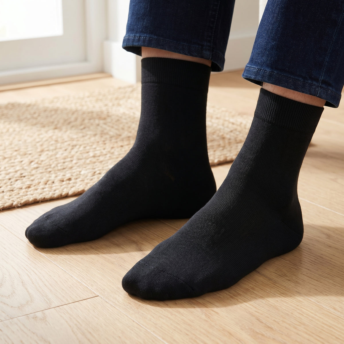 Men's Plain Black Socks