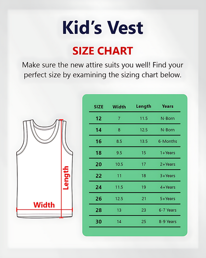 Kid's Basic Cotton Vest (Bazoo)
