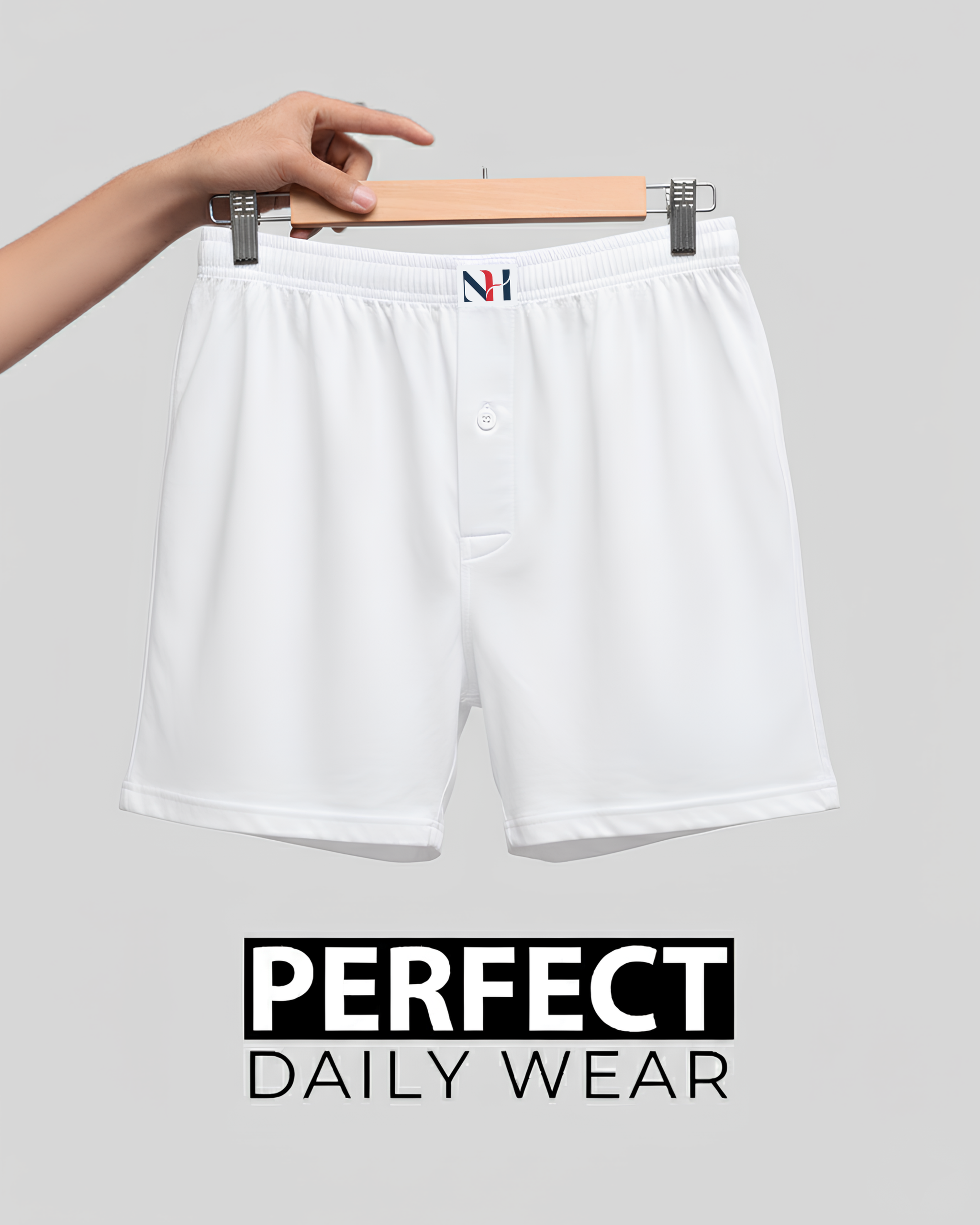 (Pack of 3) Men's White Boxer Shorts