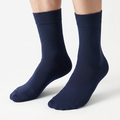 Plain Navy Blue Cotton Socks
