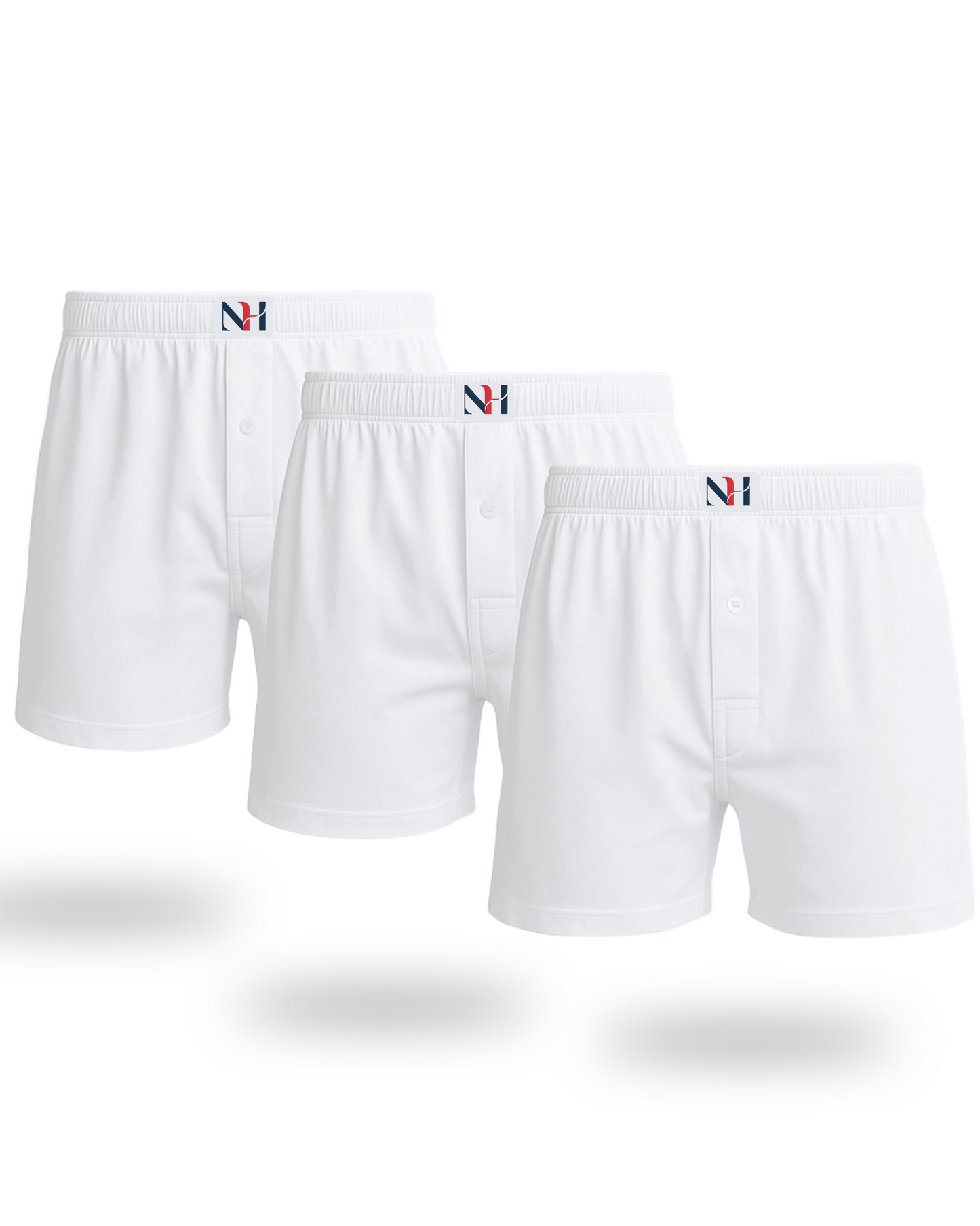 (Pack of 3) Men's White Boxer Shorts
