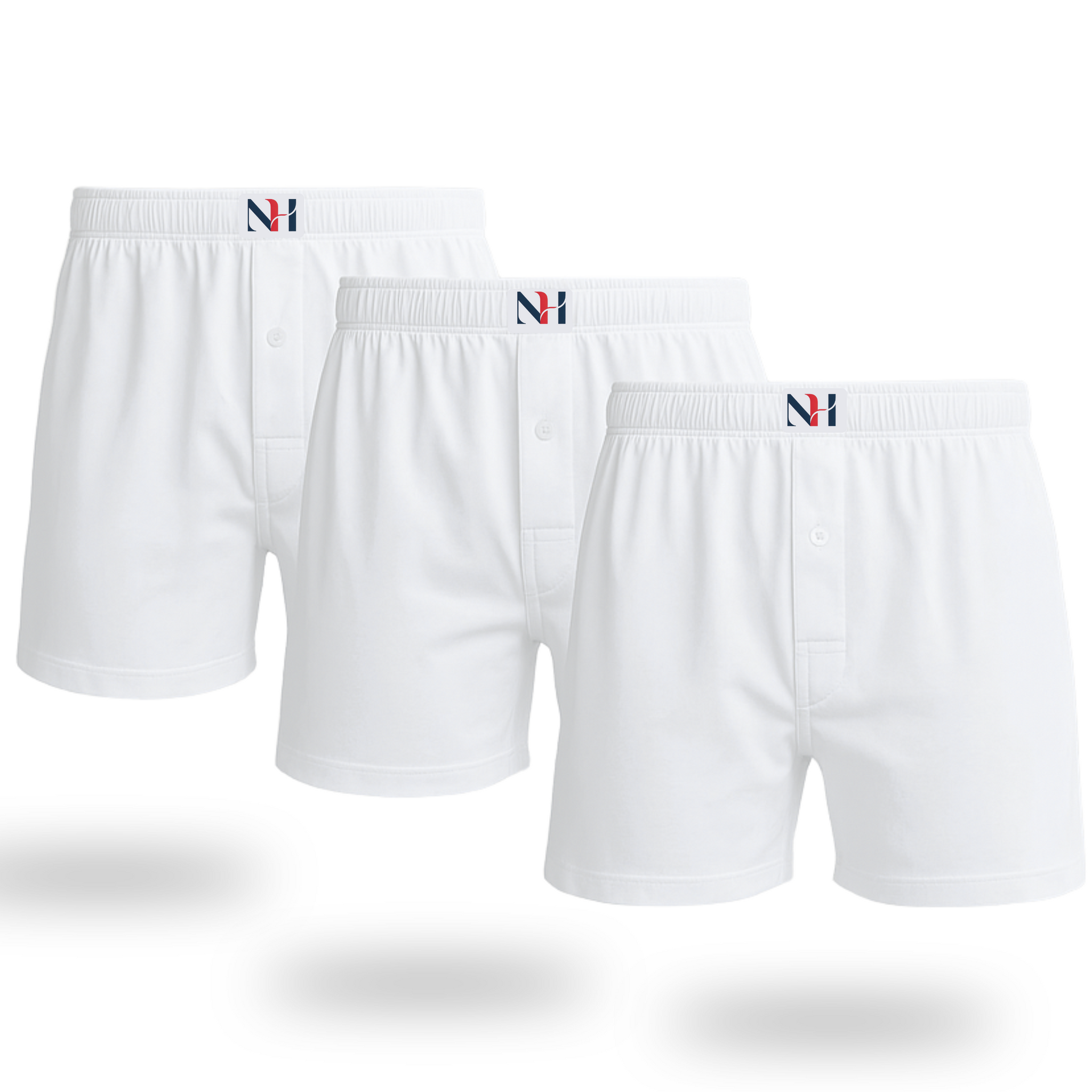 (Pack of 3) Men's White Boxer Shorts