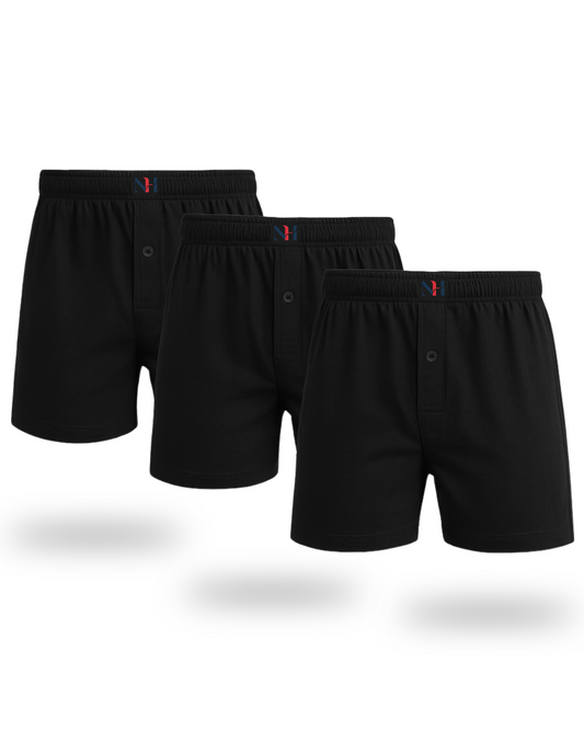 (Pack of 3) Men's Black Boxer Shorts